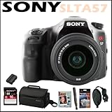 Sony DSLR SLTA57K Alpha 16.1MP DSLR Camera 18-55MM Lens + Sony 16 GB Memory Card + Sony Camera Bag + Replacement Battery Pack + Accessory Kit