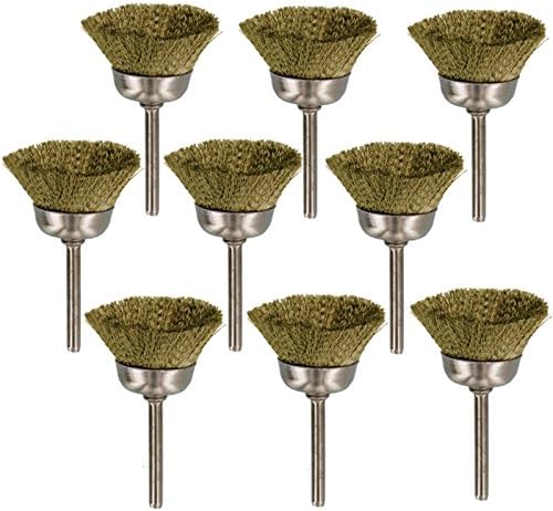 RT- 46LB 9PC Large Brass Bristle Brushes for Dremel Accessories For Rotary Tools