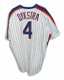 Autographed Lenny Dykstra New York Mets White Pinstripe Majestic Jersey Inscribed 1986 WS Champs