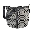 COACH CHELSEA SIGNATURE DUFFLE SHOULDER HANDBAG 14446 BLACK & WHITE