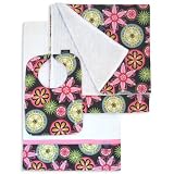 Chocolate Bloom Bib, Burp Cloth and Receiving Blanket Set
