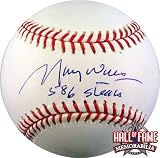 Maury Wills Autographed/Hand Signed Rawlings Official MLB Baseball with 586 Steals Inscription