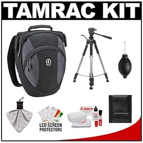 Tamrac 5768 Velocity 8x Pro Photo Digital SLR Camera Sling Bag (Black) + Tripod + Canon Cleaning Kit for Canon EOS 7D,... by Tamrac