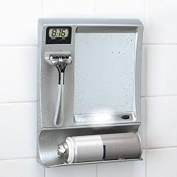 Fog-Free Shower Mirror with LED Light and Clock