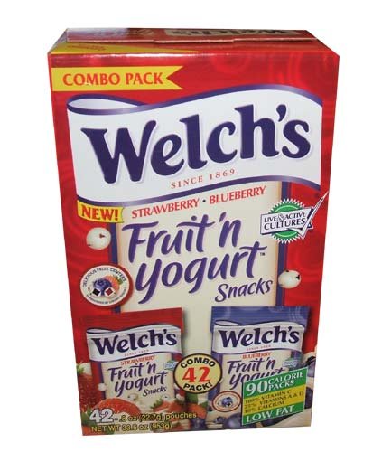 Childrens Toyshop  Gourmet Food : Welch's Fruit N Yogurt Snacks - Strawberry and Blueberry Combo Pack - 42 Pouches