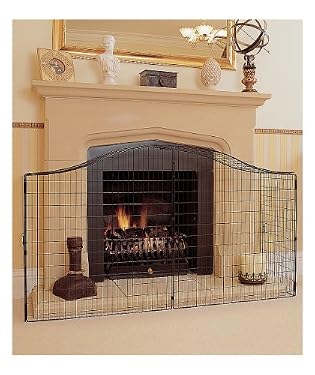 extension panel for curved top fireguard - black