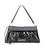 Valentino Black Clutch Reptile Textured Handbag