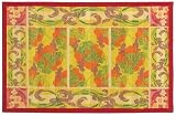 Laser Printed Split Bamboo Grapes Yellow Placemat 18" x 12" Set / 6