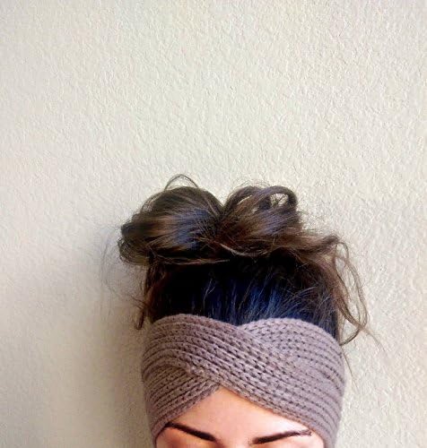 Knit Twist Headband in Mocha. A Thick, Knitted Ear Warmer in a Chic Mocha Brown Color.