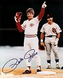 Pete Rose Autographed Record Breaking 8 x 10 Photograph (Unframed)