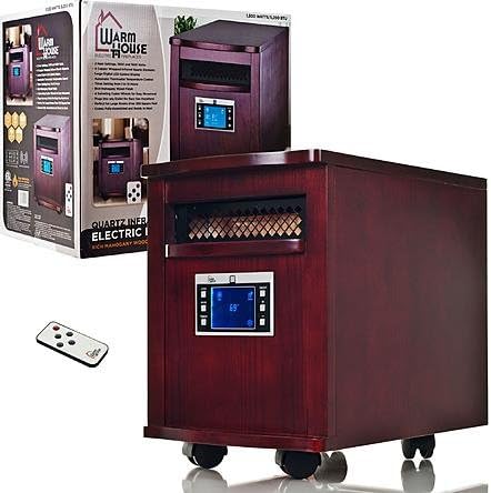 Modern Portable Infrared Heater - Digital Readout | Contemporary Home Indoor Space Saving Heater by the Living Room or Bedroom