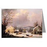 Currier and Ives Christmas Holiday Country Inn Greeting Card Set