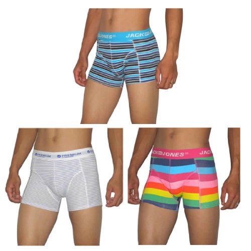 3 PACK: Herren Jack Jones Finest Bequeme Passform Boxer Shorts / Unterwäsche Slips