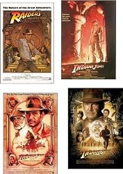 Indiana Jones Posters for ALL 4 Movies 27x40 Movie Posters