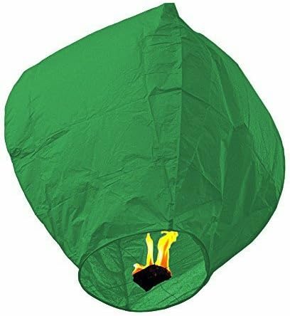 Chinese Lanterns 10-Pack - Festival Paper Lanterns - Sky Lanterns for Holidays, Birthdays, Weddings, &amp; Parties - Safe To Use - Flame-Resistant Paper - (Green)