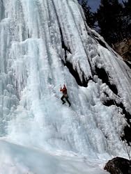 Amazing Ice Climb at Pok-O-Moonshine Cliff in the Adirondacks, New York - Beautiful Photographic Print by Brendan Reals