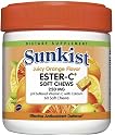 Sunkist Ester-C, 250 mg, Soft Chews, Juicy Orange Flavor, 60 soft chews (Pack of 2)