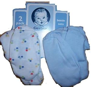 Gerber 2 Pack Bootie Set - Blue - 0-6 months