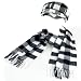 Buffalo Plaid Newsboy Cabbie Hat Scarf Wrap Set Black
