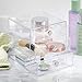 iDesign 3-Drawer Multipurpose Storage Container with Knobs, Clear, 2 Pack