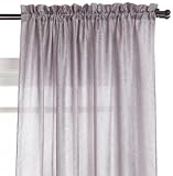 50-Inch by 84-Inch Faux Silk Luster Pole Top Panel, Silver