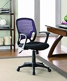 Office Chair Balk & Purple Breatheable Mesh 23-3/4"Lx24"Wx35-1/4"~39