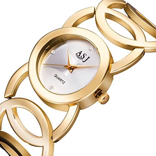 Ipara Fashion Womens Gold Bracelet Cross Circle Strap Quartz Round Ladies Wrist Watch