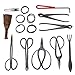 Lot de 10 Pièces d'outils Kit d'outils pour soigner les bonsaïs s'occuper des bonsaïs outils de Jardinage coffret Ciseaux professionnels ciseau de cuisine et Brosse à rouleau de câble en Nylon solide les accessoires multifonctionnel avec étui pour les protecter Multi-usage pour les amateurs produit à la main pour les travaux manuels l'art du bonsai