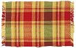 Durable Hand Woven 100% Cotton Yellow Plaid Placemat 12x18 Inches Set / 6