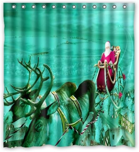 Recommend Santa's Flight Christmas New Arrival Fashion Shower Curtain 66"(w) x 72"(h)