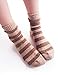Vero Monte 5 Pairs Women's Horizontal Stripes Crew Socks Rabbit Hair Wool Blended
