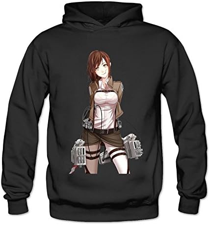 Shaningway Women's Attack On Titan Mikasa Ackerman Hooded Sweatshirts Black
