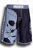 KIMURAWEAR CROSSBONES MMA BOARD SHORTS BLACK/GREY SIZE 36