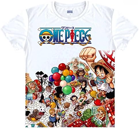 One Piece Short Sleeves Tee T-shirt (L (US M), Black) (XXL (US XL), White)