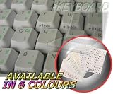 THAI KEYBOARD STICKERS WITH GREEN LETTERING ON TRANSPARENT BACKGROUND