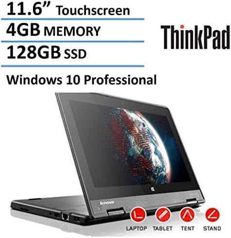 2016 Newest Lenovo Thinkpad Yoga 2-in-1 Convertible 11.6-inch IPS Touchscreen Laptop(Tablet), Intel Quad Core Processor, 4GB DDR3L, 128GB SSD, HDMI, Bluetooth, Webcam, 802.11ac Wifi, Windows 10 Pro