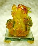Special Feng Shui Money Mythical Wild Animal Brave Troops Pixiu in Amber Color