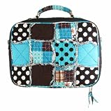 Blue / Brown Patchwork Fabric Laptop Computer Case