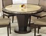 B993 51" Round Dining Table in Corallo and Imperador Marble / Espresso - Armen Living - B993-DTABLE-1