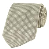 New Mens Gold & Beige Checked Pattern Necktie