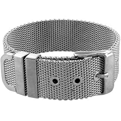 Inox Jewelry 316L Stainless Steel Mesh Belt Bracelet