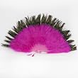 Hot Pink Marabou Feather Fan with Peacock Tips