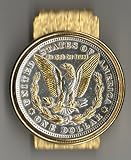 65W-MC - 2-Toned Gold & Silver U.S. Morgan silver dollar eagle (Hinged) Money clips