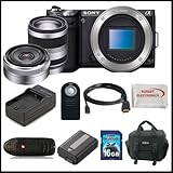 Sony Alpha Nex-5N Kit with 16mm & 50mm Lenses. Package Includes: Sony Nex5N Digital Camera, Sony E-Mount SEL16F28 16mm f/2.8 Wide-Angle Alpha E-Mount Lens, Sony 50mm f/1.8 Telephoto Lens, Extended Life Battery, Rapid Travel Charger, 16GB Memory Card, Memory Card Reader, HDMI Cable, Remote Control, SSE Microfiber Cleaning Cloth and Soft Carrying Case