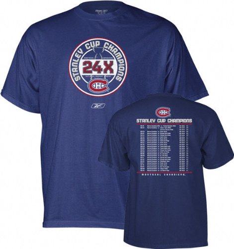 Buy Montreal Canadiens -Navy- 24-Time Stanley Cup Champions T-Shirt
