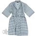 Apparel : Gray and Blue Plaid Cotton Bath Robe for Men