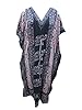 Dark Blue Caftan Nightwear Elephant Printed Kaftan