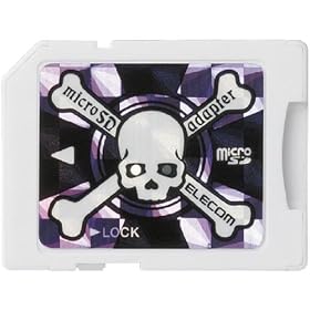 ELECOM �f�U�C��microSD�J�[�h �A�_�v�^�L 2GB Loverish plus (Skull) �p�[�v�� MF-MSSD02GPU