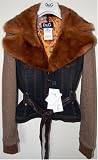 Dolce & Gabbana - Dolce & Gabbana MINK FUR, Denim & Wool Jacket with Leather Belt- (Authentic Art. 33327)-See Exquisite Photos!
