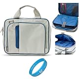 Silver and Blue Durable Pinn Messenger Carrying Bag with Removable Shoulder Strap for Samsung Galaxy Tab 8.9 inch Android 3.0 Wireless Tablet + SumacLife Wisdom Courage Wristband